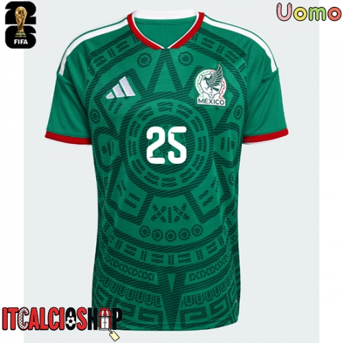 Messico Roberto Alvarado #25 Prima Maglia Mondiali 2026 Manica Corta